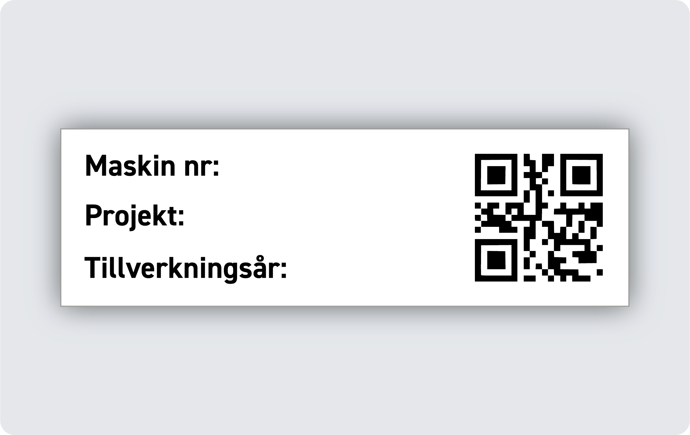 Märkskylt graverad plast 80x25mm